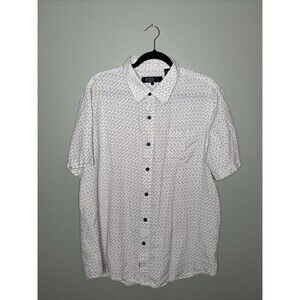 Nat Nast‎ Luxury Men’s Large Short Sleeve Button Up Silk Blend Geometric Print